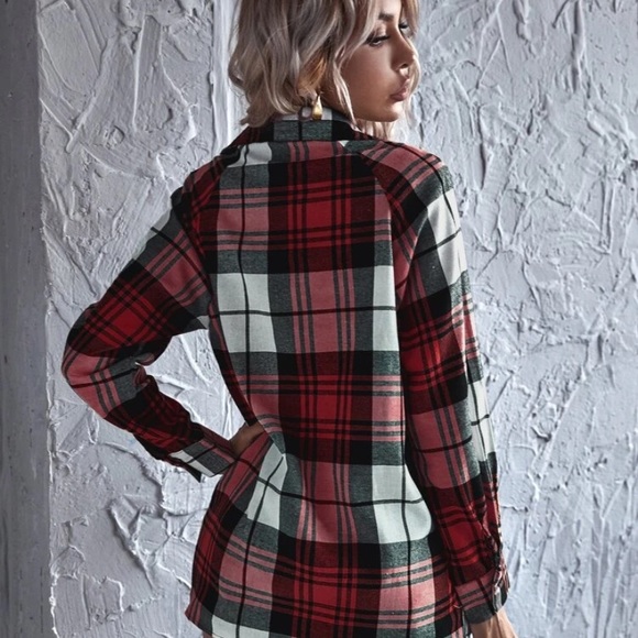 Plaid button up top - Picture 2 of 3
